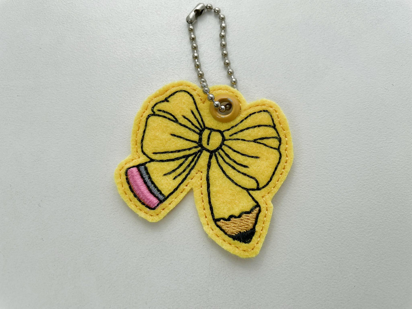 Teacher Pencil Bow Keychain ITH
