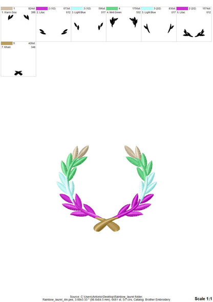 Laurel Wreath and Font Set