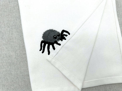 Cute Spider stealing kitchen dish towel Halloween insect animal thief kids machine embroidery designs ITH