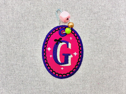 Halloween Monogram Bag Tag Charm