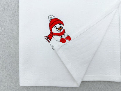 little Snowman stealing kitchen dish towel animal Thief machine embroidery designs ITH Christmas gift idea