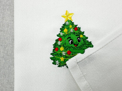 Lovely Christmas Tree stealing kitchen dish towel Thief kids machine embroidery designs ITH gift idea
