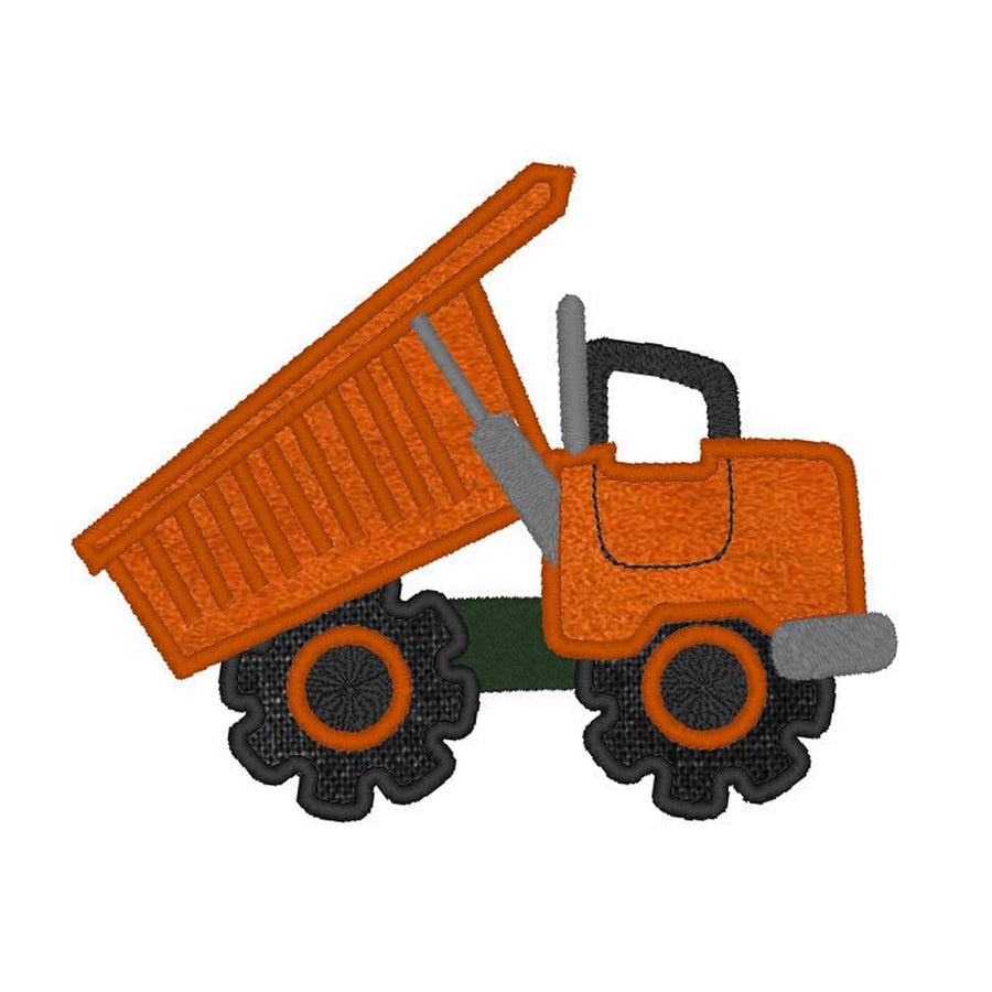 Dump truck Applique and Fill Stitch machine embroidery designs kids boys construction vehicle car