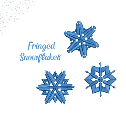 Fringed Snowflake Set of 3