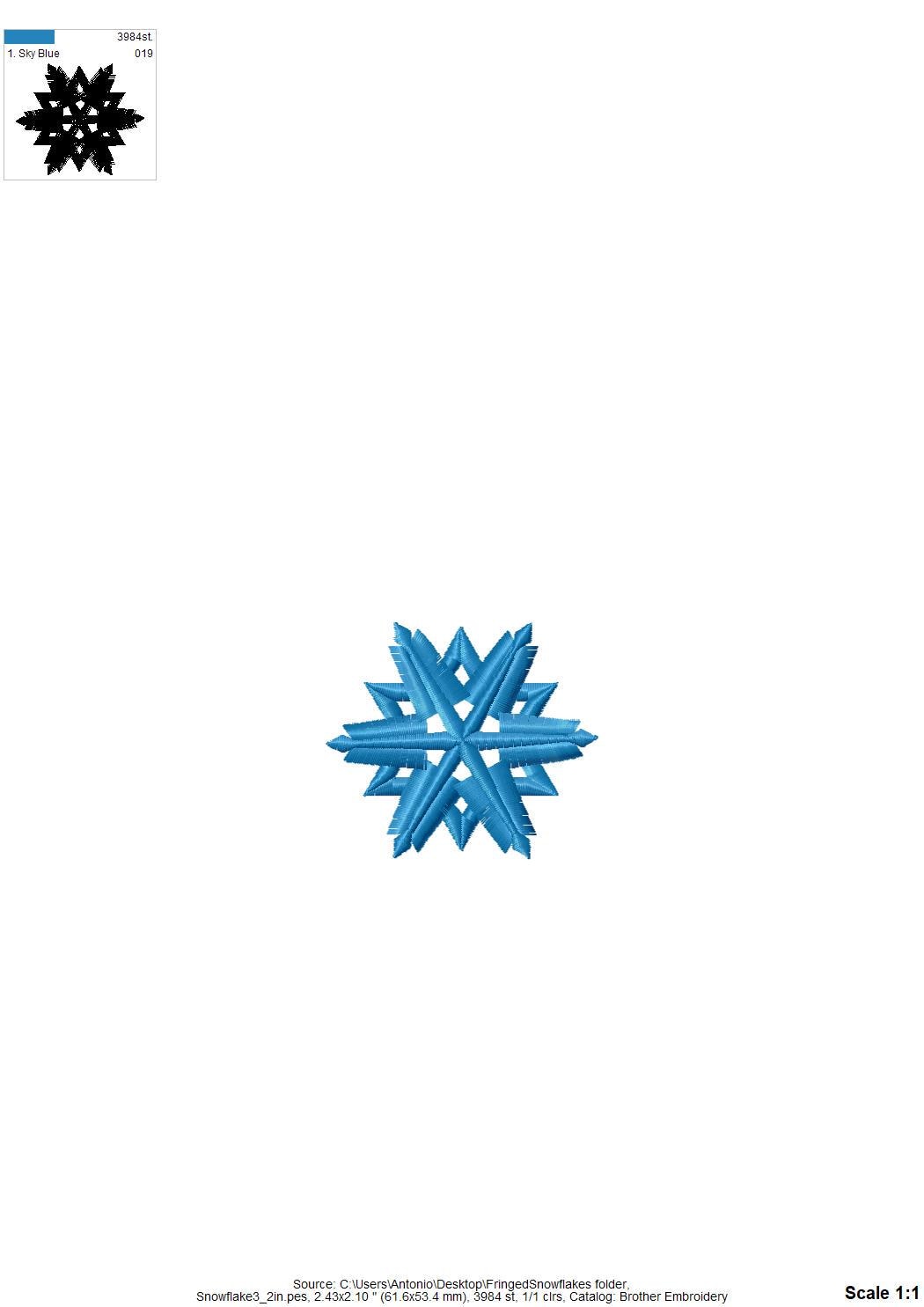 Fringed Snowflake Set of 3