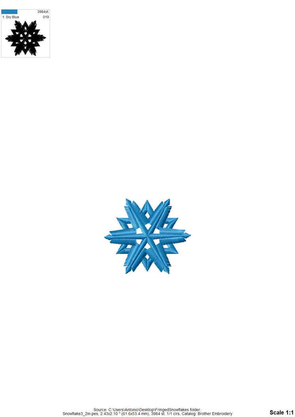 Fringed Snowflake Set of 3