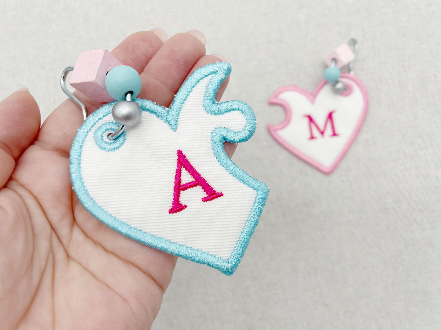 Split Heart Puzzle Keychain