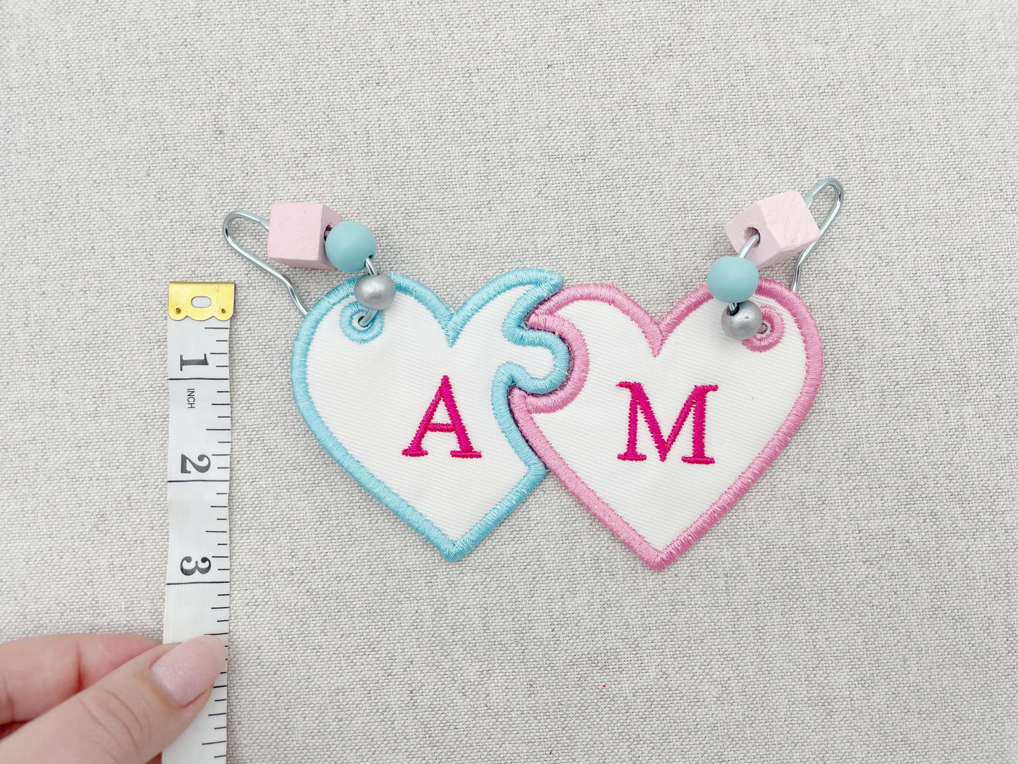 Split Heart Puzzle Keychain