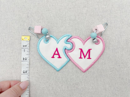 Split Heart Puzzle Keychain