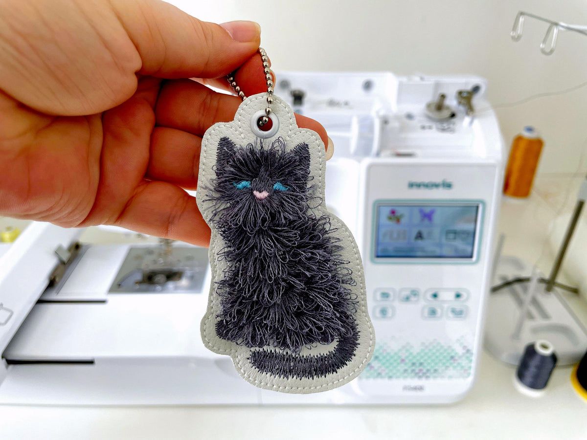 Fluffy Kitty Cat Keychain