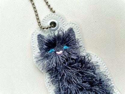 Fluffy Kitty Cat Keychain