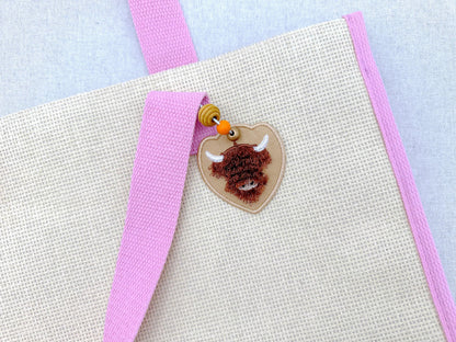 Fringed Highland Cow Bag Tag