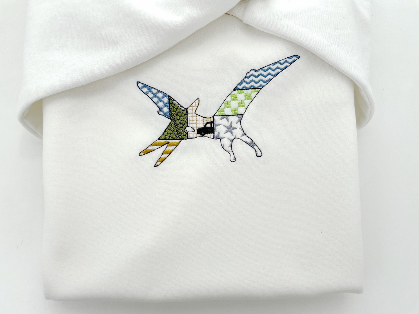 Patchwork Pterodactyl dinosaur Jurassic animal dino silhouette patterned outline kids boys machine embroidery designs