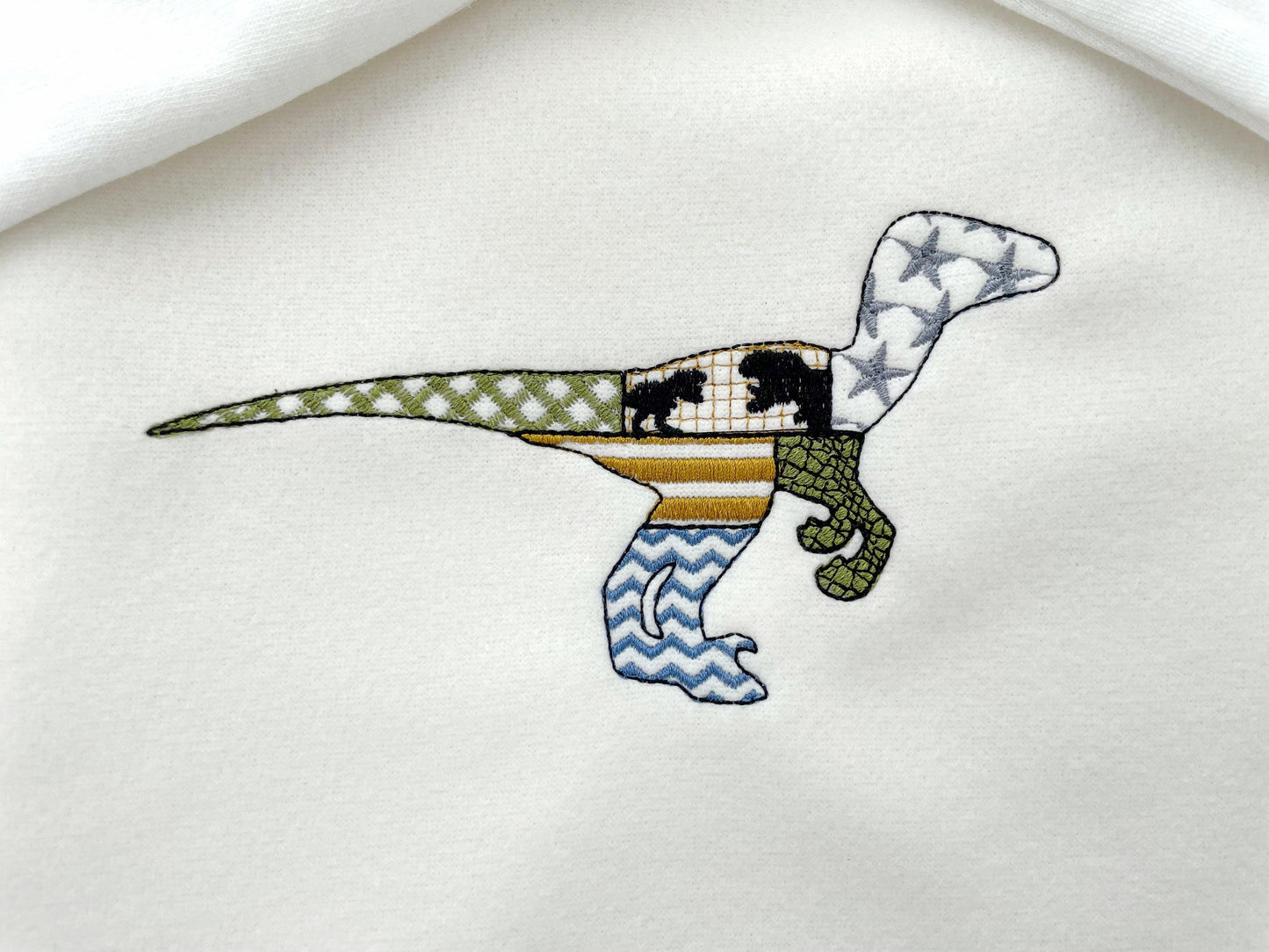 Patchwork Velociraptor Dinosaur