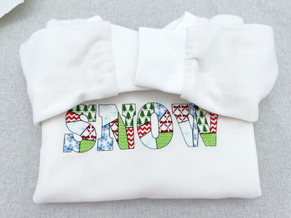 Christmas Patterned Block Bold Font Patchwork alphabet Monogram letters numbers machine embroidery designs