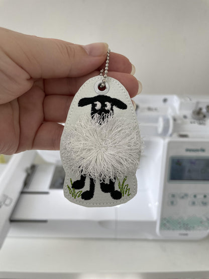 Fringed Fluffy Sheep Keychain