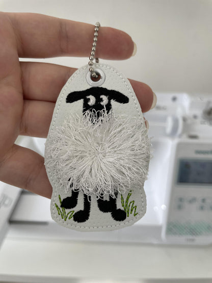 Fringed Fluffy Sheep Keychain