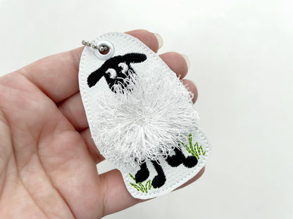Fringed Fluffy Sheep Keychain