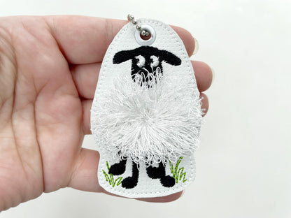 Fringed Fluffy Sheep Keychain
