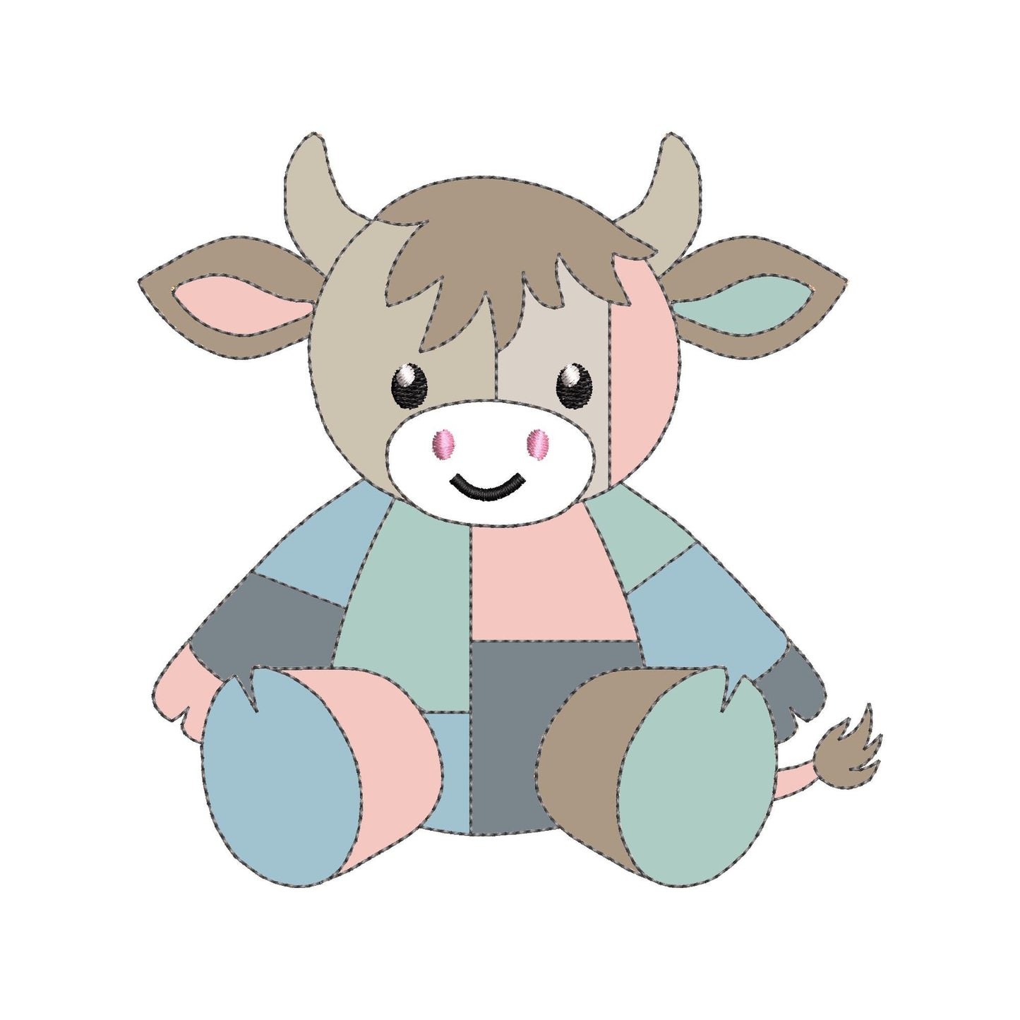 Patchwork Cow Bull Calf Toy