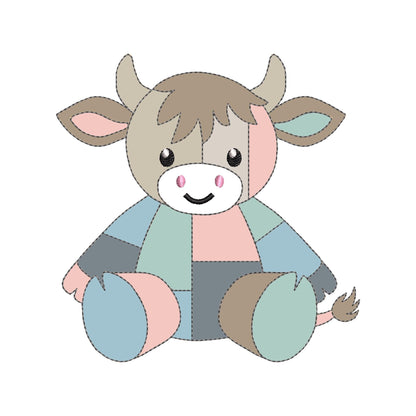 Patchwork Cow Bull Calf Toy