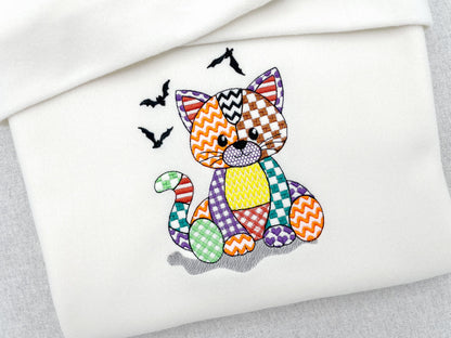 Halloween Patchwork Spooky Cat