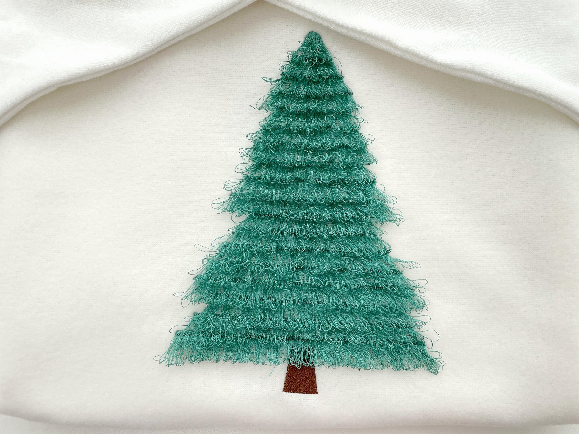 Big Fringed Fluffy Christmas Tree Pine fringe woodland spruce machine embroidery designs