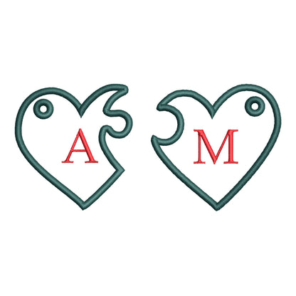 Split Heart Puzzle Keychain