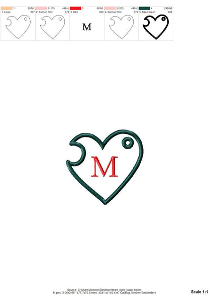 Split Heart Puzzle Keychain
