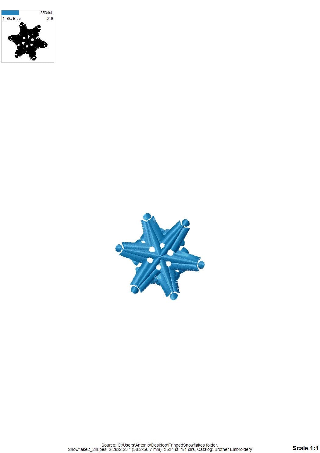 Fringed Snowflake Set of 3