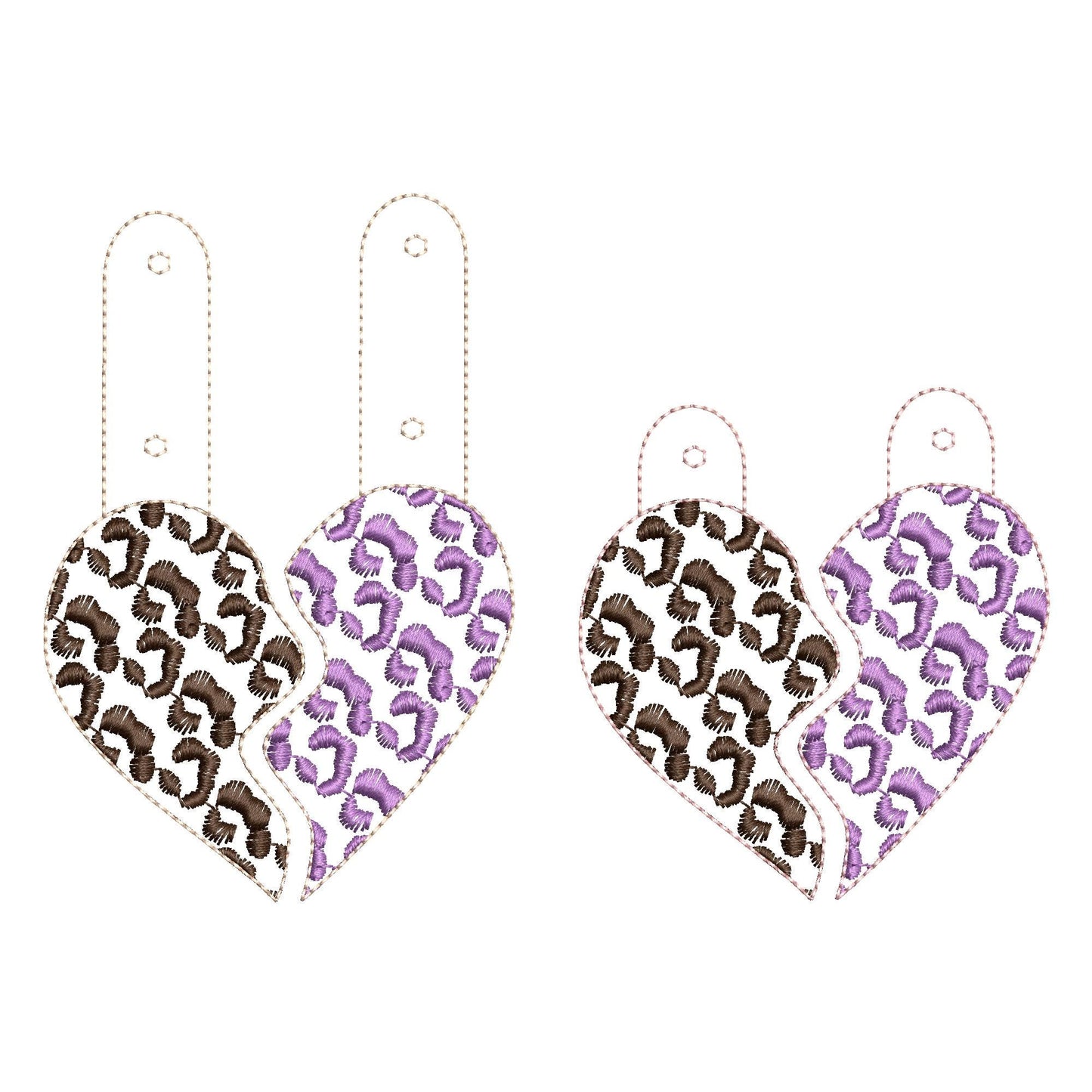 Leopard Split Heart Keychain