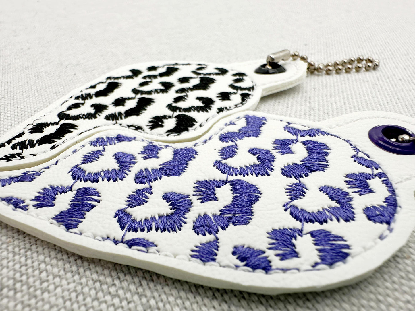 Leopard Split Heart Keychain