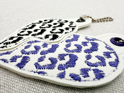 Leopard Split Heart Keychain