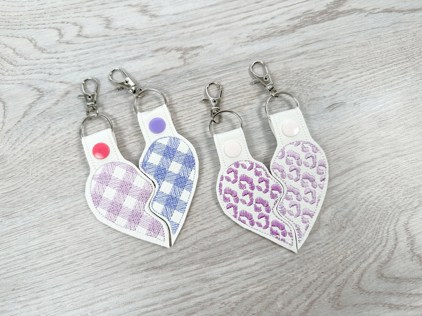 Leopard Split Heart Keychain