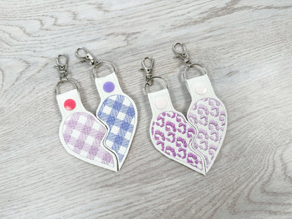 Leopard Split Heart Keychain