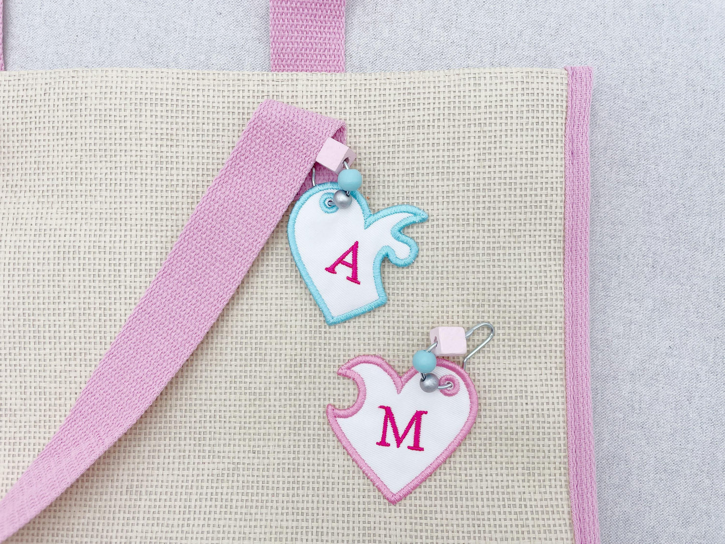 Split Heart Puzzle Keychain