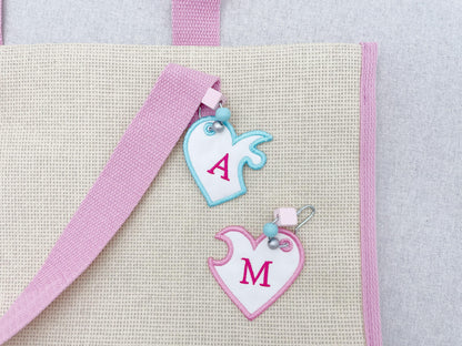 Split Heart Puzzle Keychain
