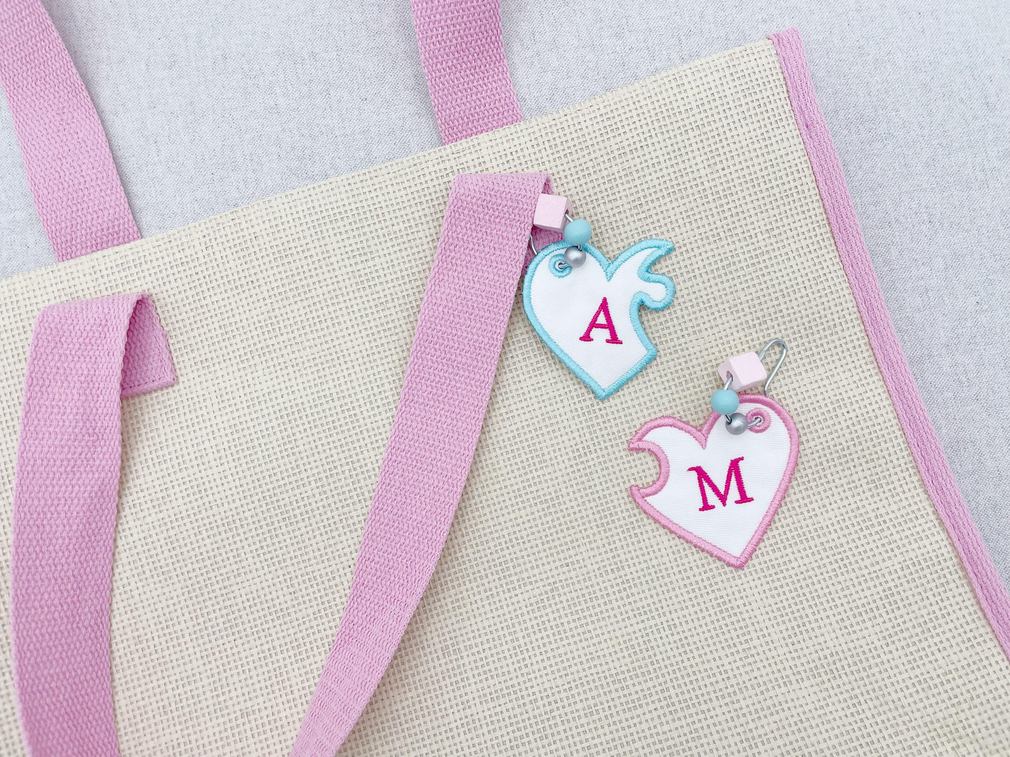 Split Heart Puzzle Keychain