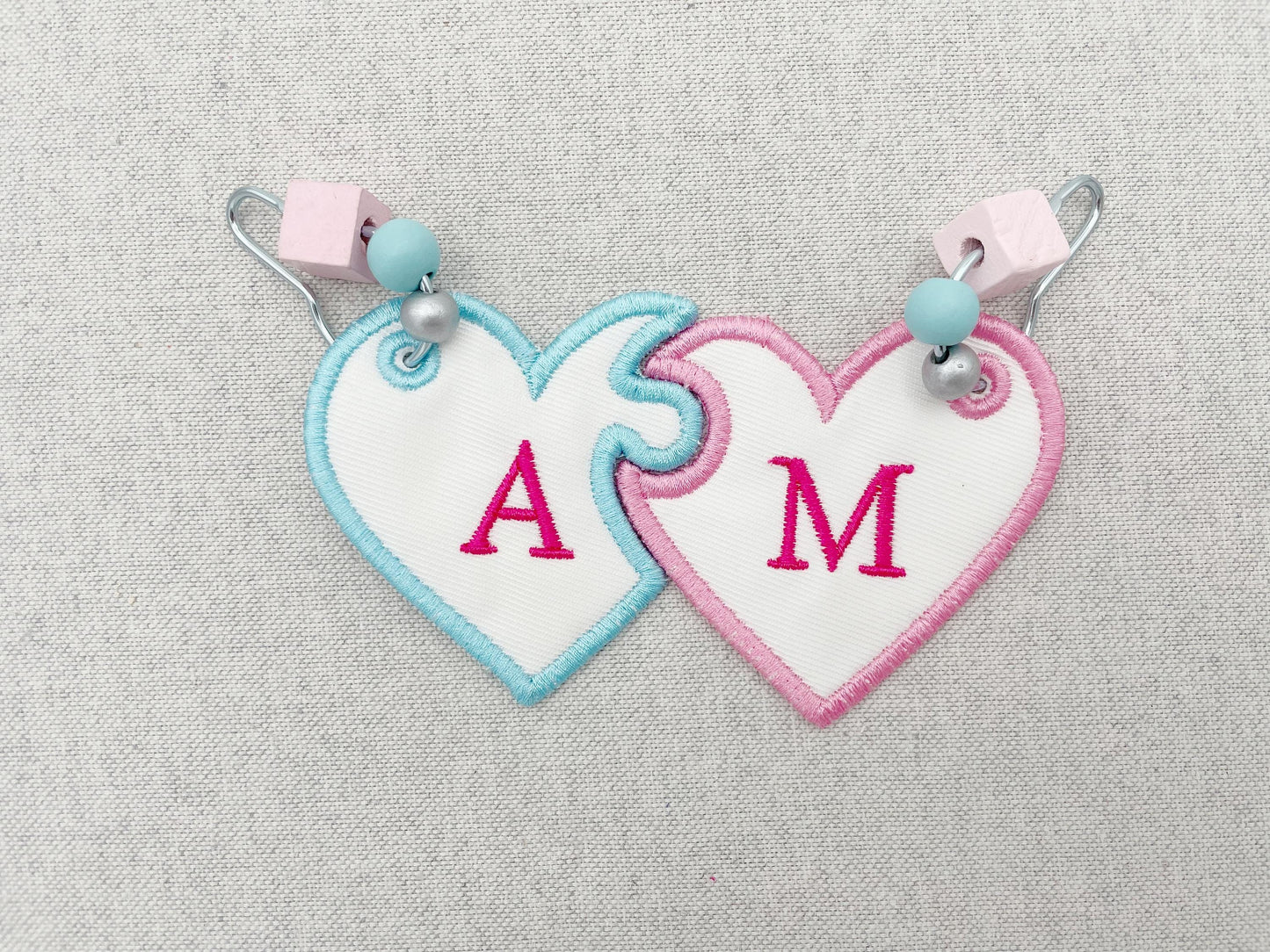 Split Heart Puzzle Keychain
