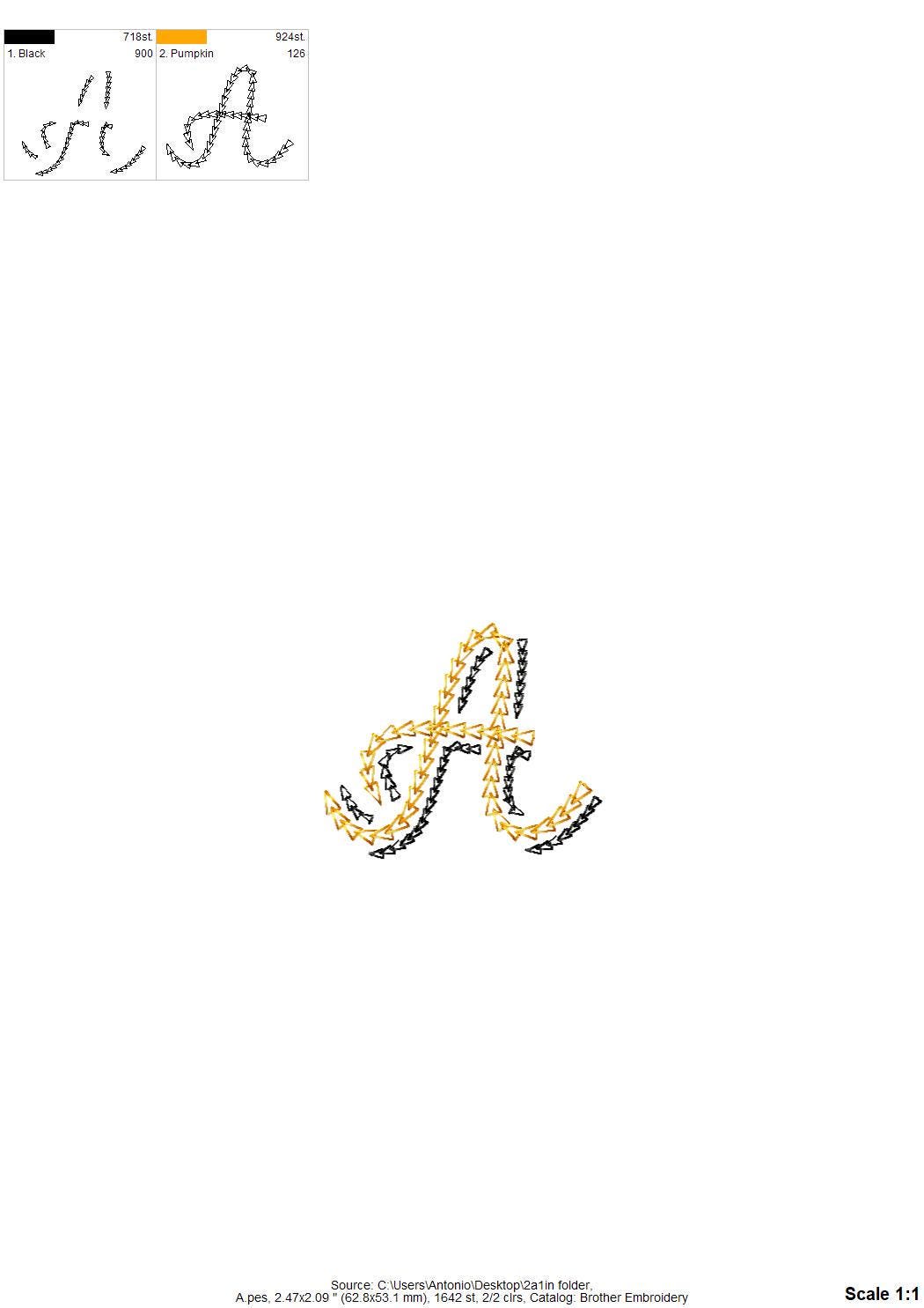 Double Chain Stitch Font Paisley