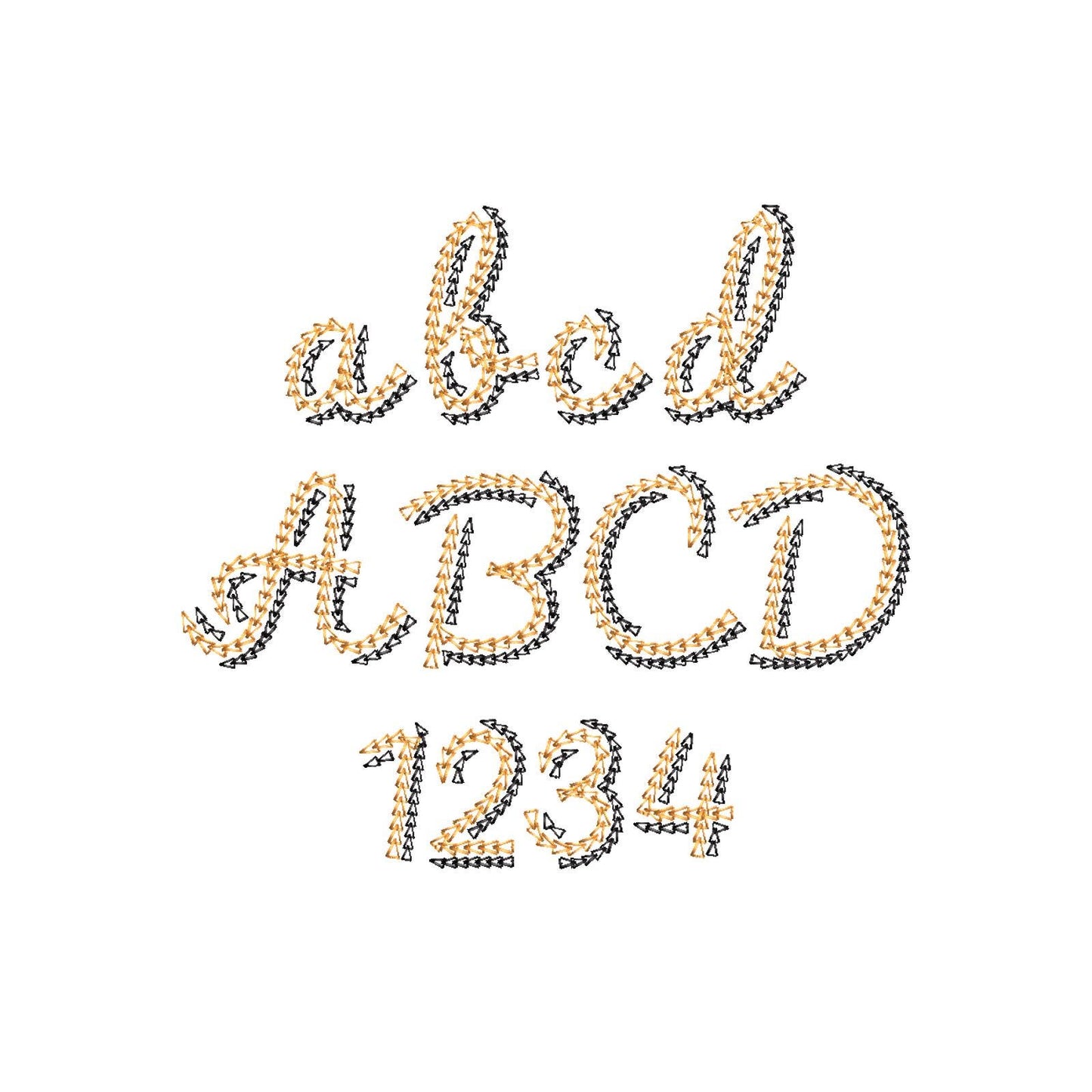 Double Chain Stitch Font Paisley