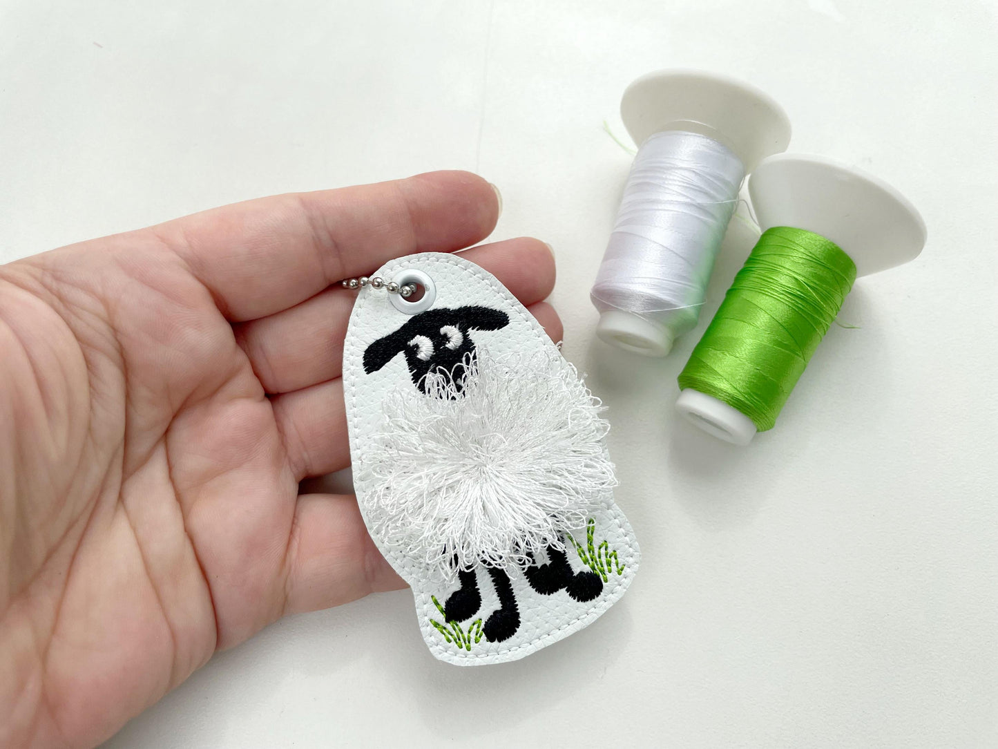 Fringed Fluffy Sheep Keychain