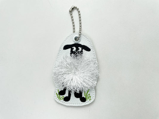 Fringed Fluffy Sheep Keychain