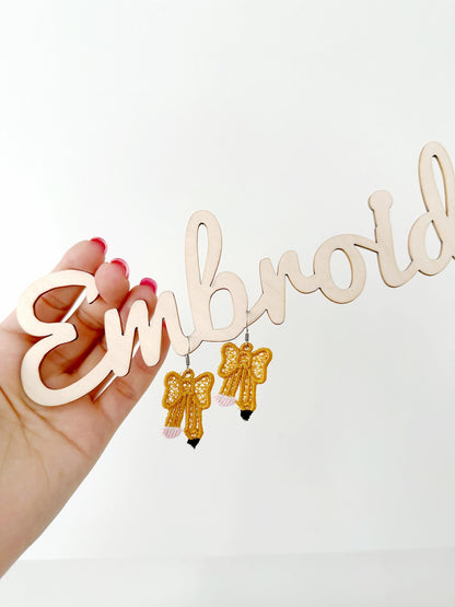 Pencil Bow Earrings FSL