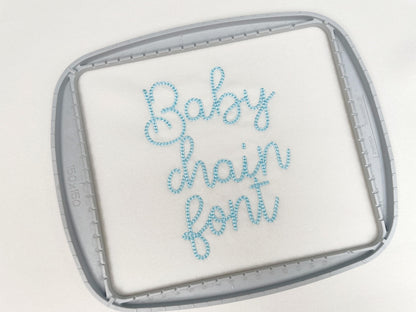 Bold Chain stitch handwritten FONT Barley machine embroidery designs Alphabet Monogram knit sweater handmade effect