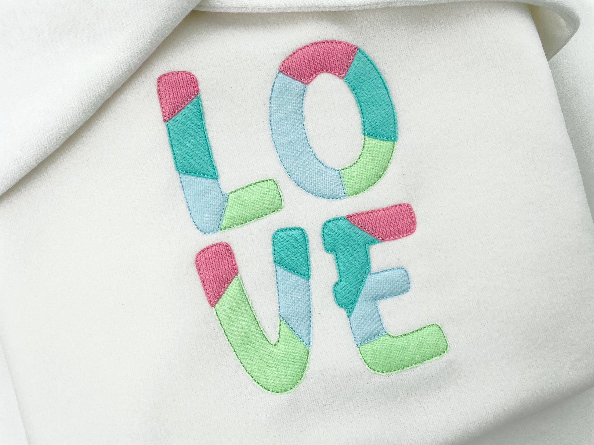 Open Edge Raggedy Applique Patchwork FONT Alphabet bean stitch outline machine embroidery designs Monogram