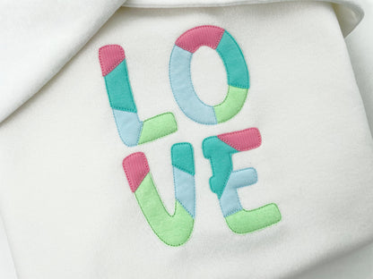Open Edge Raggedy Applique Patchwork FONT Alphabet bean stitch outline machine embroidery designs Monogram
