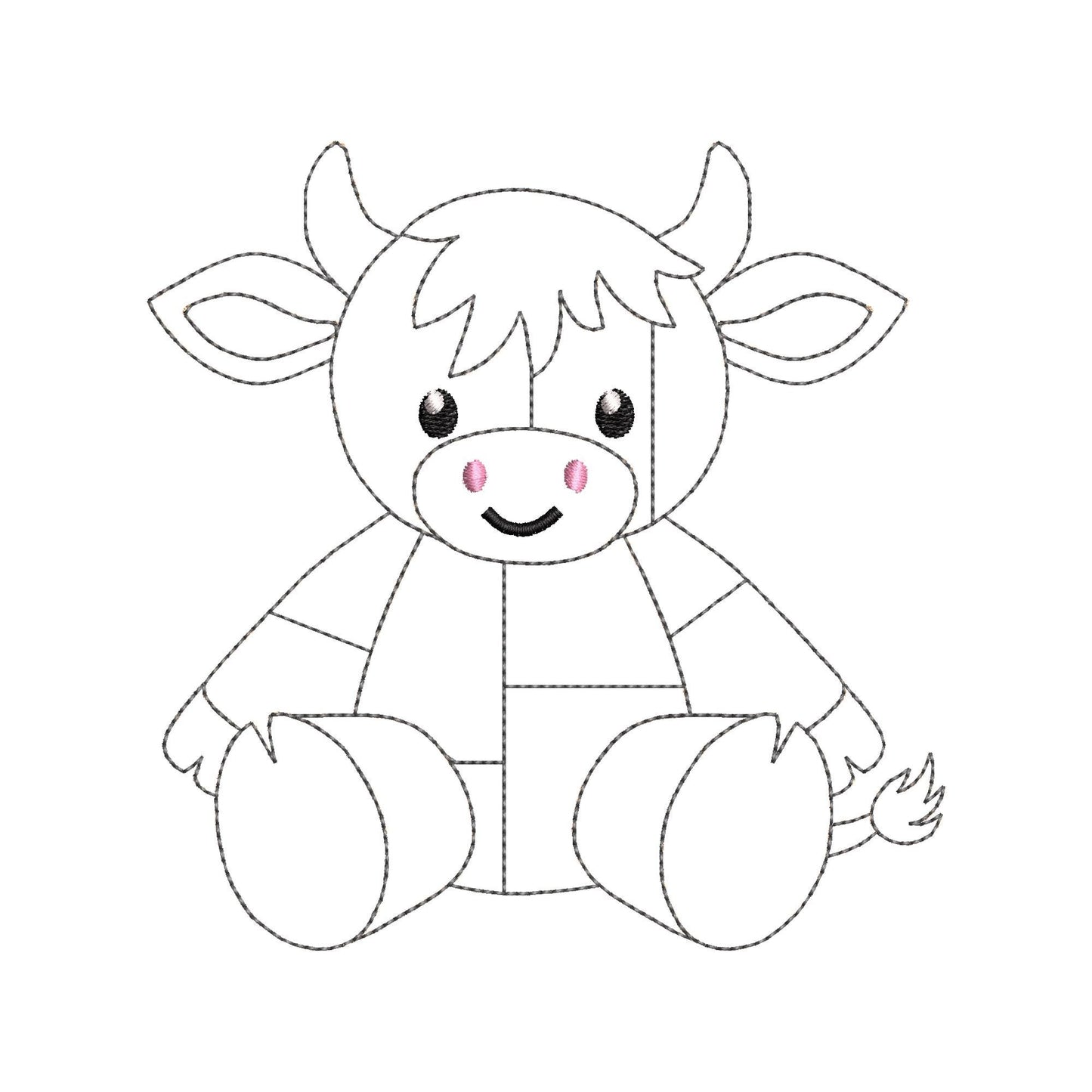 Patchwork Cow Bull Calf Toy