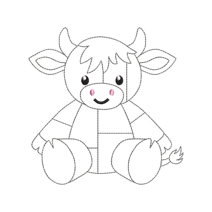 Patchwork Cow Bull Calf Toy
