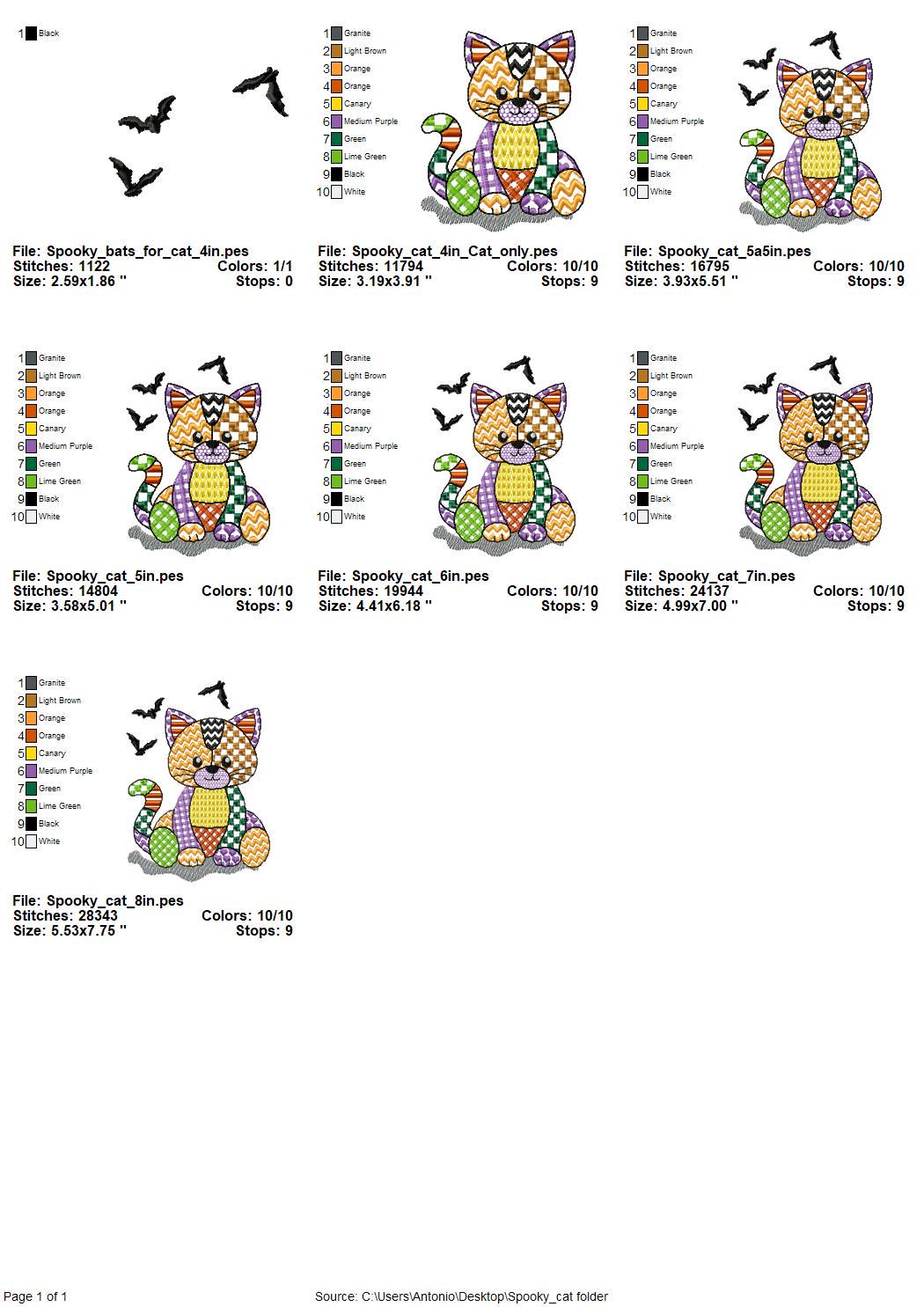 Halloween Patchwork Spooky Cat